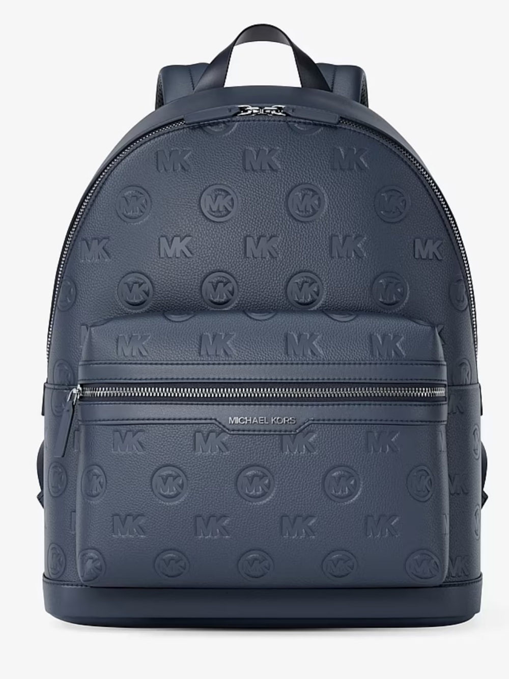 Michael Kors Men's Navy Embossed Logo Leather Backpack
